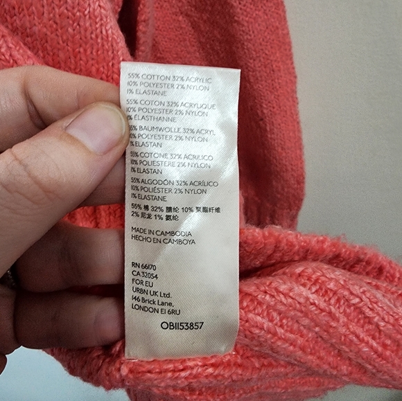 Free People Brookside Pink Lightening MSRP:$128 Women Medium Oversized Sweater - Picture 8 of 10